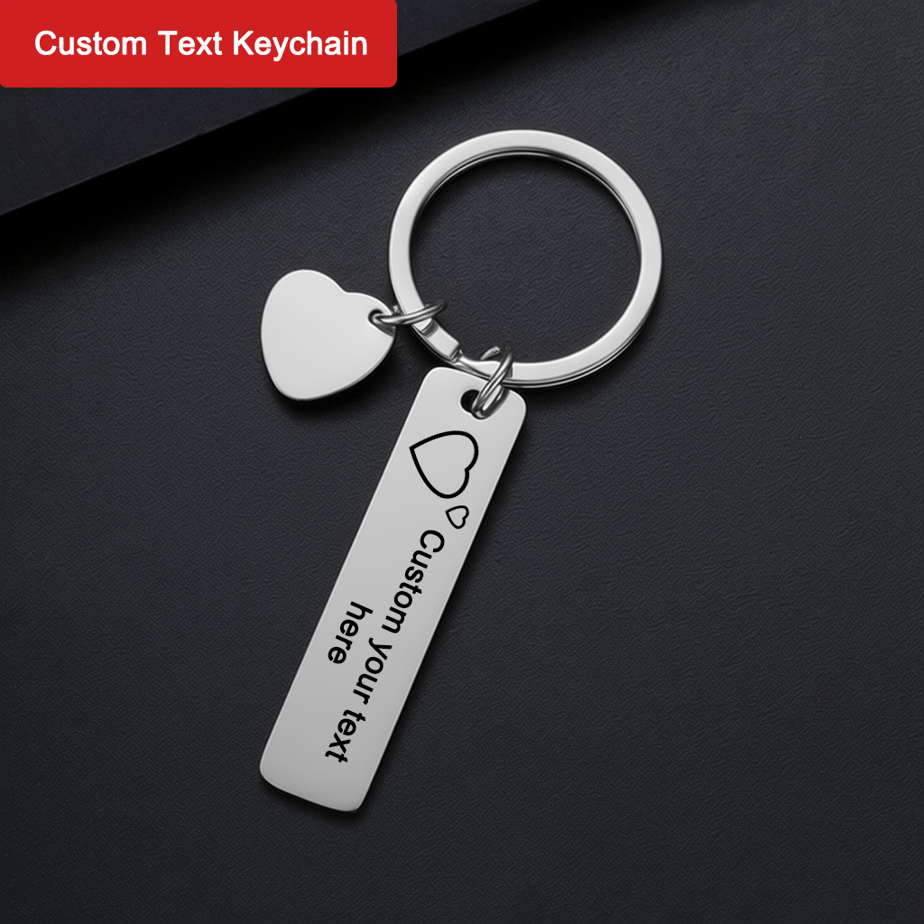 Personalized Engraved Gift - سلسلة مفاتيح مخصصة مع نص حسب