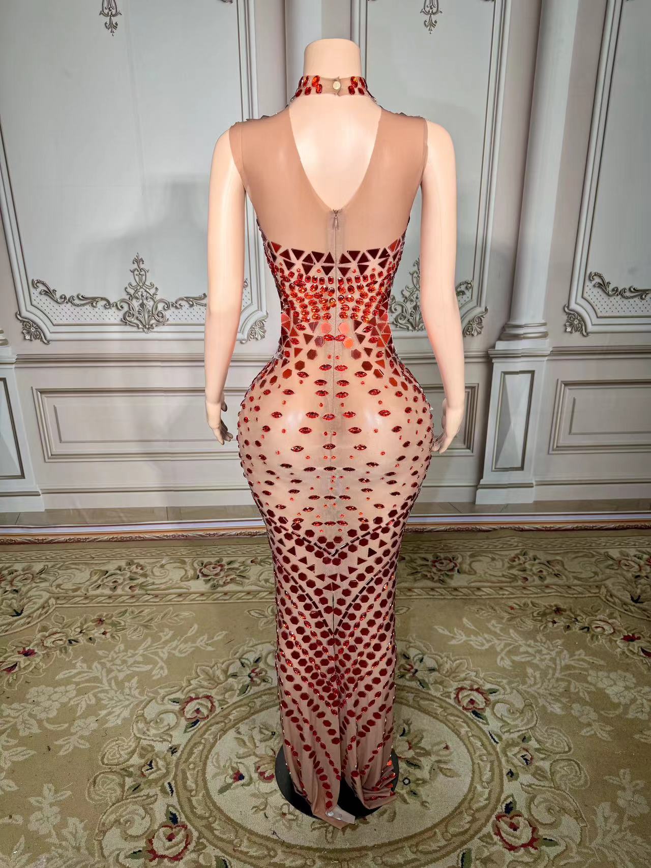 فستان طويل مرآة فاخر بأحجار ال - مراجعة Luxury Lifestyle Photography وسعره