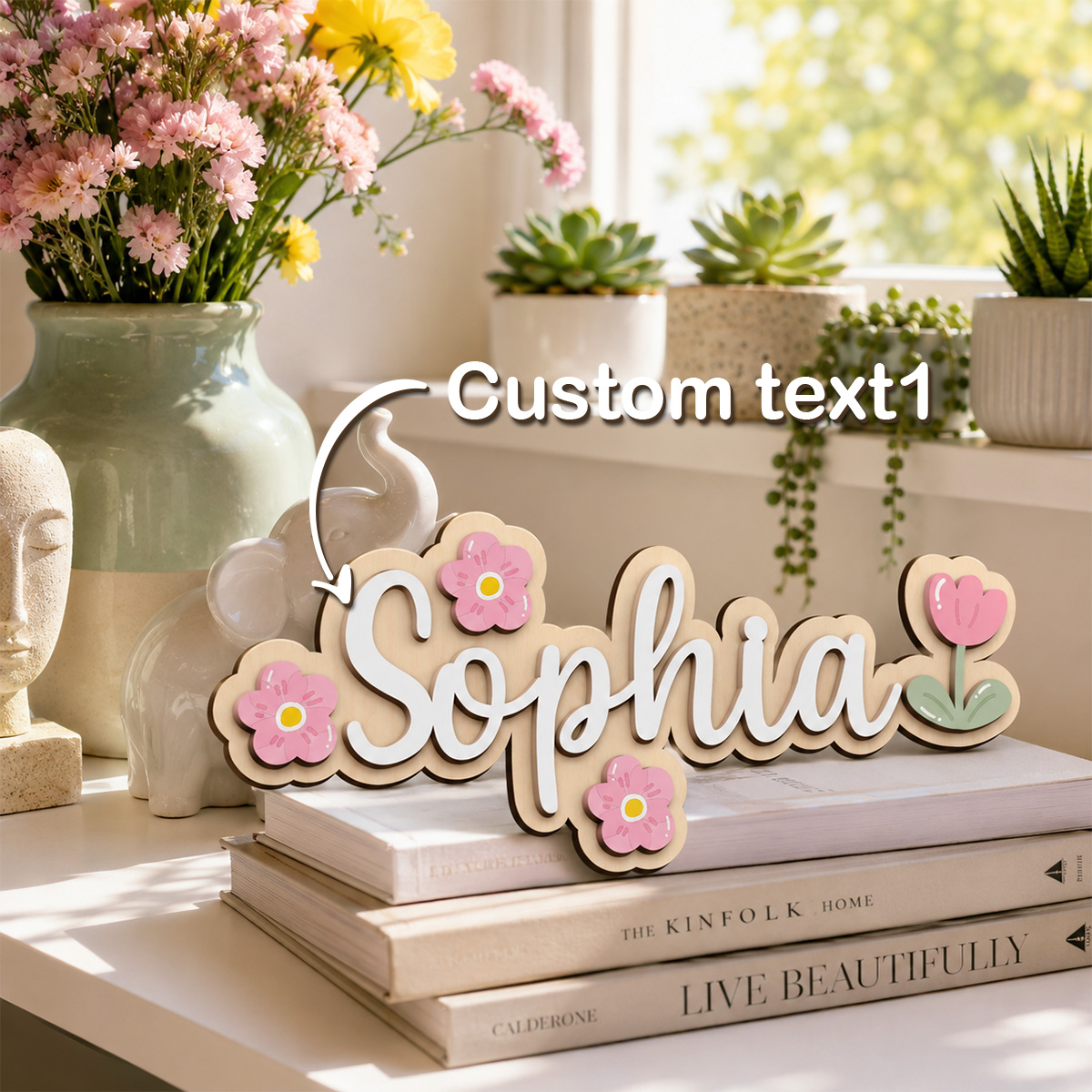 قطعة واحدة من لافتة اسم خشبية  - مراجعة Personalized Engraved Gift وسعره